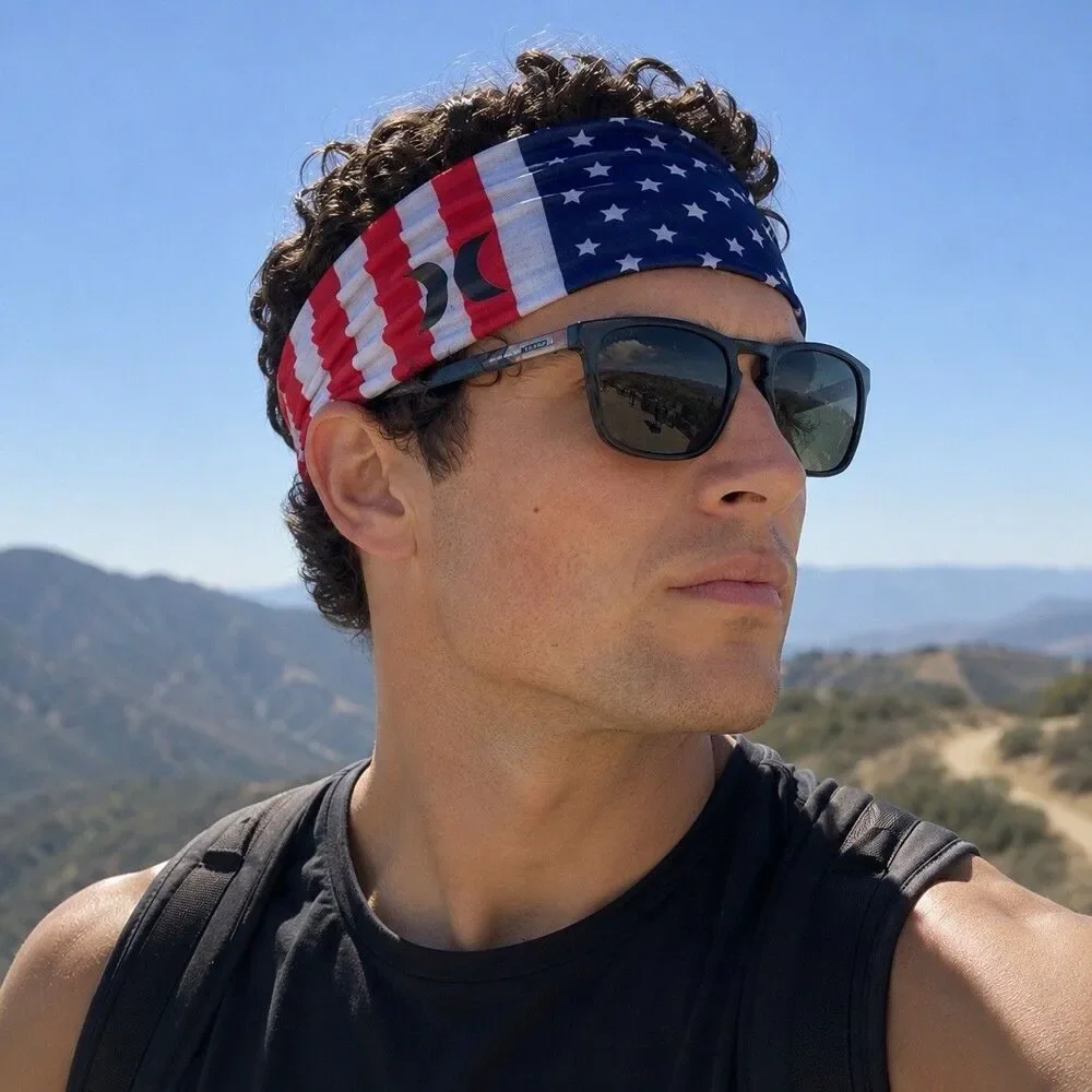 Hurley Neck Gaiter Face Mask Mens American Flag Bandana Headband Activewear